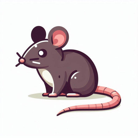 Cute cartoon mouse isolated on a white background. Vector illustration.のイラスト素材