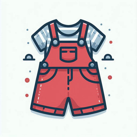 Clothing for baby. Vector illustration in trendy linear style on white background.のイラスト素材