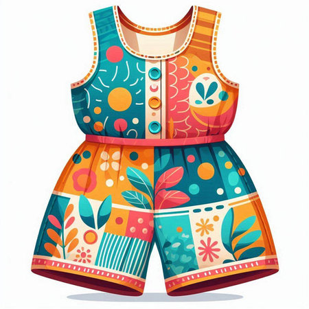 Fashionable summer clothes. Vector illustration. Isolated on white background.のイラスト素材