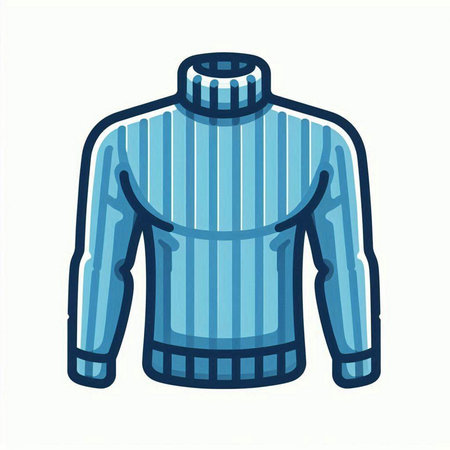 Men's sweater on a white background. Vector illustration in blue color.のイラスト素材