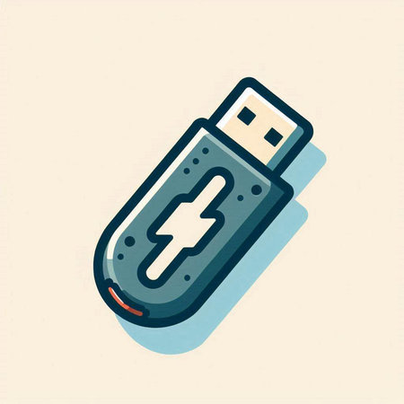 Usb flash drive icon, vector illustration. Flat design style.のイラスト素材