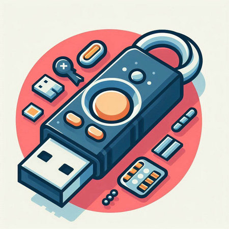 Usb flash drive icon. Flat illustration of usb flash drive icon for webのイラスト素材