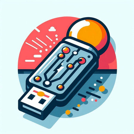 Usb flash drive icon, vector illustration. Flat design style.のイラスト素材