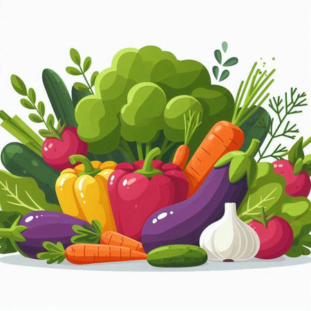Vegetables set. Cartoon vector illustration. Vegetables collection.のイラスト素材