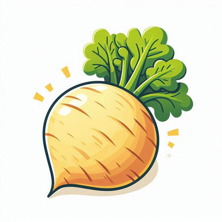 Illustration of a fresh turnip isolated on a white background.のイラスト素材