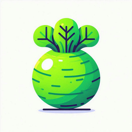 Illustration of a green plant in a pot on a white backgroundのイラスト素材