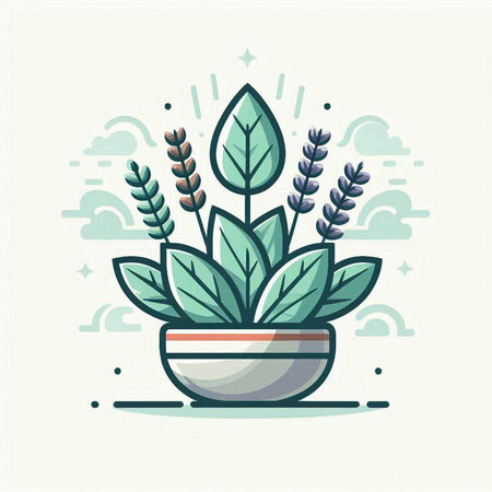 Plant in pot, vector illustration. Floral design element.のイラスト素材