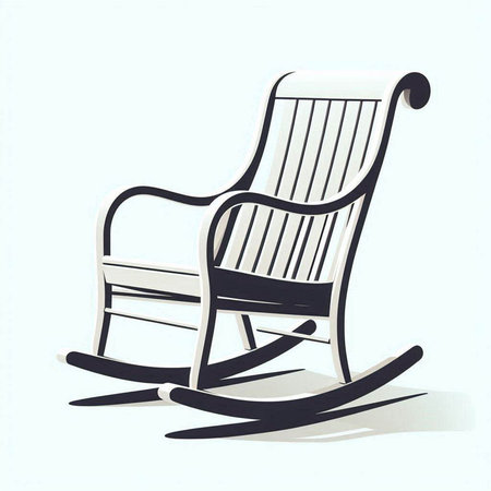 Rocking chair on a white background. Vector illustration of a rocking chair.のイラスト素材