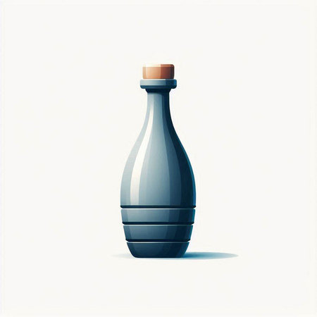 Illustration of a bottle of wine isolated on a white background.のイラスト素材