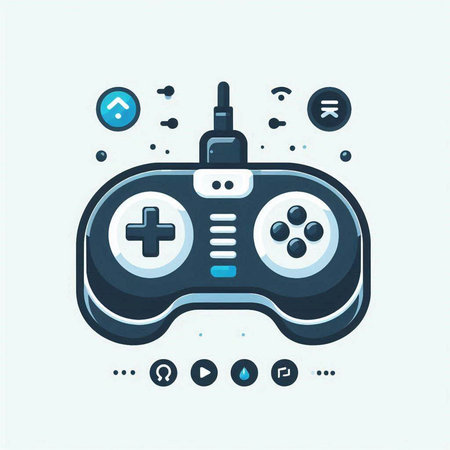 Modern flat style vector illustration of video game controller. Game console.のイラスト素材