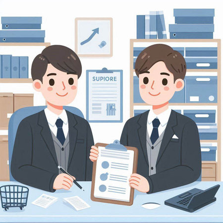 Businessman and manager in the office, vector illustration, eps10のイラスト素材