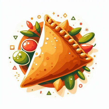 Illustration of a traditional mexican food. Vector illustration.のイラスト素材