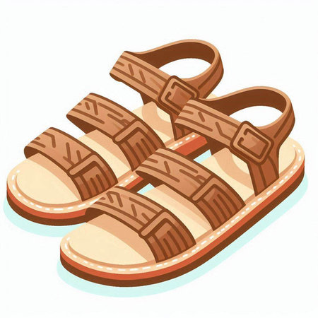 Sandal isolated on white background. Vector illustration. Eps 10.のイラスト素材