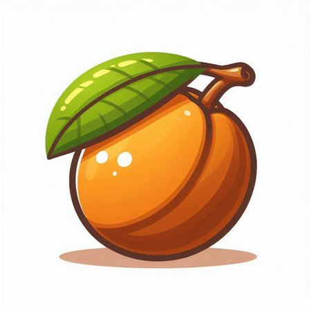 Illustration of a peach on a white background. Vector illustration.のイラスト素材