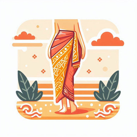 Illustration of a hand-drawn boho style hat. Vector illustration.のイラスト素材