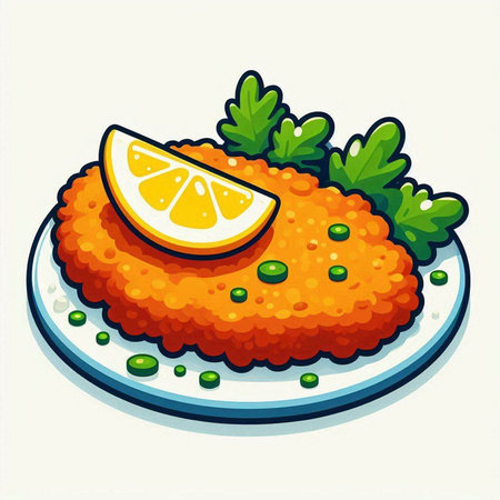 Couscous with lemon and parsley. Vector illustration.のイラスト素材