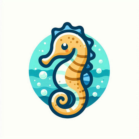 Sea horse icon. Vector illustration of a seahorse symbol.のイラスト素材