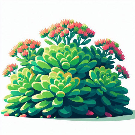 Illustration of a succulent plant on a white background - vectorのイラスト素材