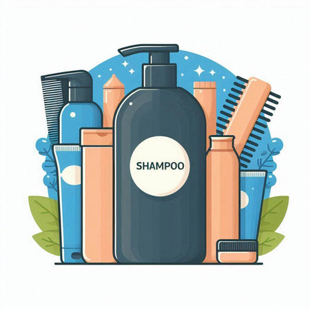 Hairdresser tools. Vector illustration in flat cartoon style.のイラスト素材
