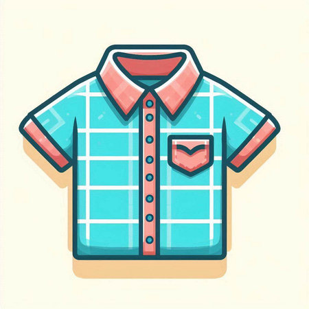 Shirt icon. Vector illustration in flat style. Isolated on white background.のイラスト素材