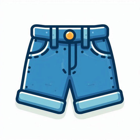 Blue shorts isolated on white background. Vector illustration. Eps 10.のイラスト素材