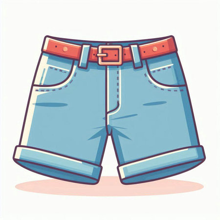 Blue shorts with stars isolated on a white background. Vector illustration.のイラスト素材