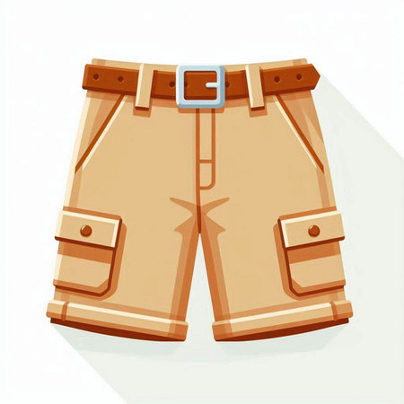 Men's shorts with pockets on a white background. Vector illustration.のイラスト素材