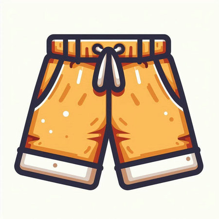 Illustration of a pair of shorts with stars on a white backgroundのイラスト素材