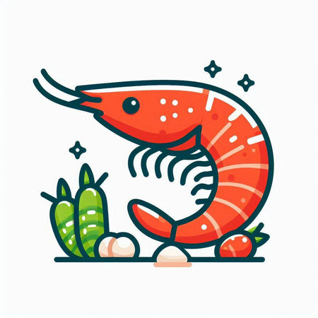 Cute mouse with umbrella in the garden. Vector cartoon illustration.のイラスト素材