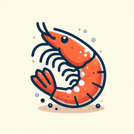 Shrimp vector illustration. Seafood icon. Seafood icon.のイラスト素材