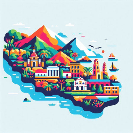 Shrimp. Vector illustration in a flat style. Seafood.のイラスト素材