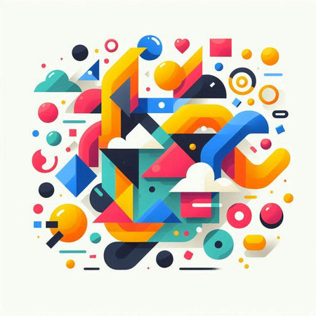 Abstract geometric background with colorful shapes. Vector illustration for your design.のイラスト素材