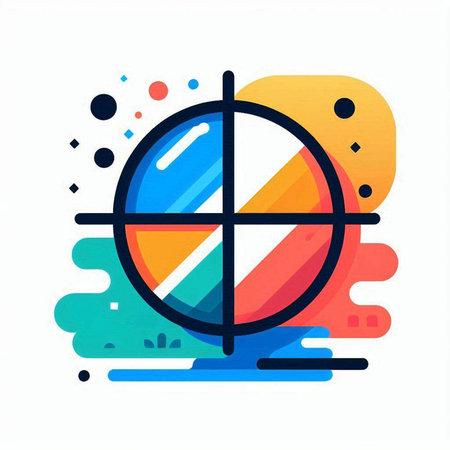 Abstract colorful geometric background with circles and lines. Vector illustration. Eps 10のイラスト素材