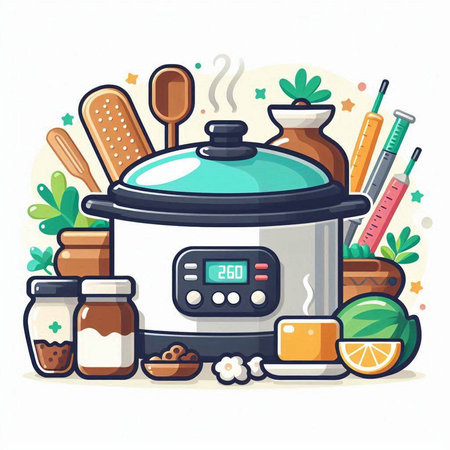Cooking tools and kitchen utensils. Vector illustration in cartoon style.のイラスト素材