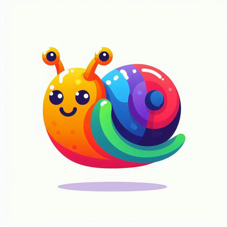 Cute cartoon snail on a white background. Vector illustration for your designのイラスト素材