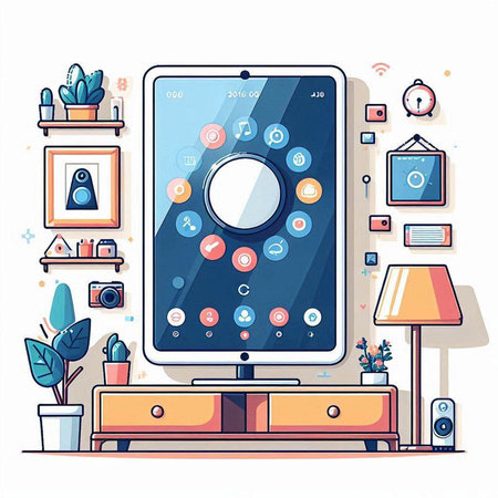 Smart home concept. Flat design modern vector illustration. Smart home technology.のイラスト素材