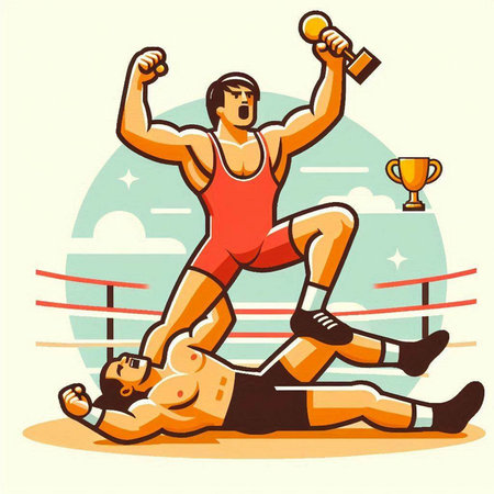 Muay thai or Thai boxing, vector illustration cartoon style.のイラスト素材