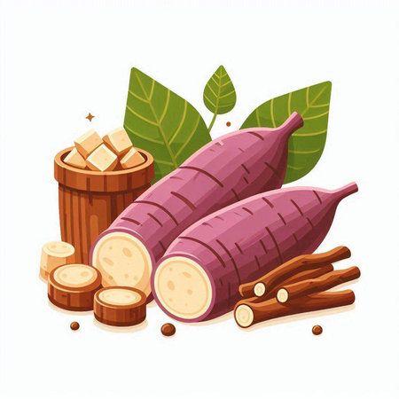 Sweet potato vector illustration isolated on white background. Sweet potato icon.のイラスト素材