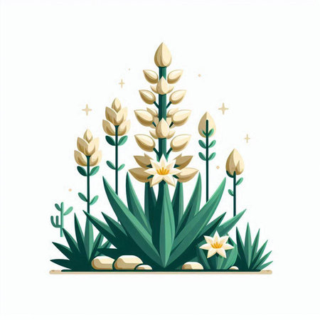 Flowers in the garden. Vector illustration isolated on white background.のイラスト素材