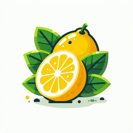 Lemon vector illustration. Citrus fruit isolated on white background.のイラスト素材