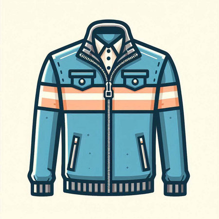 Jacket for winter and autumn. Vector illustration in retro style.のイラスト素材