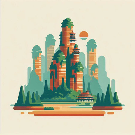 Landscape of the city. Landscape of the city. Vector illustrationのイラスト素材