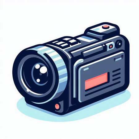 Vector illustration of a camera. Isolated on a white background.のイラスト素材