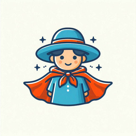 Vector illustration of a boy in a superhero costume. Cartoon style.のイラスト素材