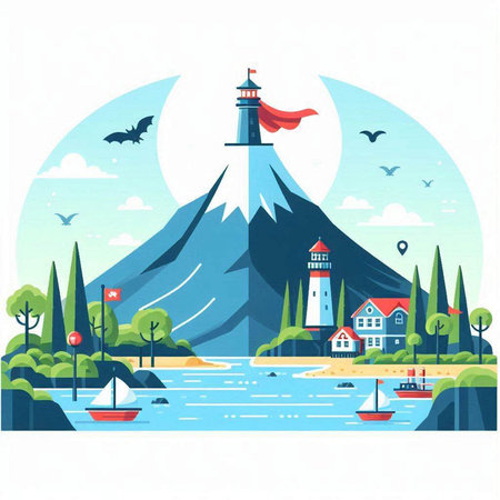 Cute boy in superhero costume. Vector illustration in flat style.のイラスト素材