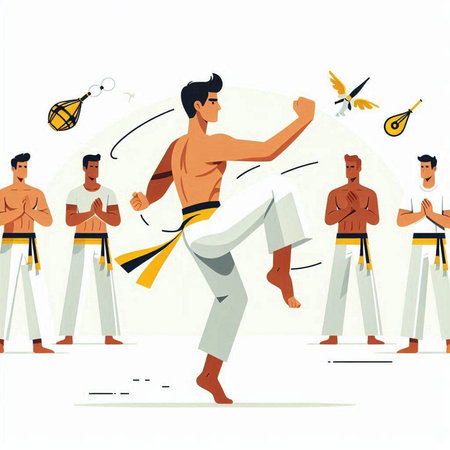 Tae Kwon Do or taekwondo fight vector illustrationのイラスト素材