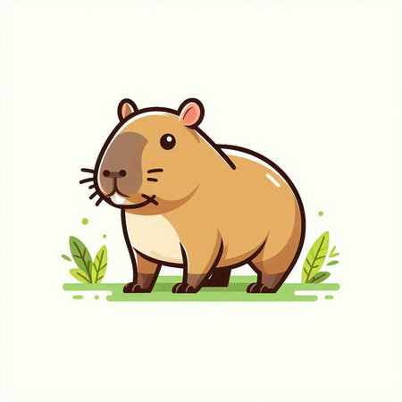 Cute rodent on a white background. Vector illustration in cartoon style.のイラスト素材