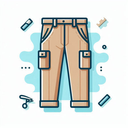 Jeans line icon. Vector illustration of pants on white background.のイラスト素材