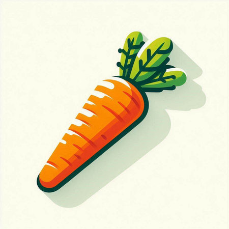Carrot icon, vector illustration. Flat design style with shadow.のイラスト素材