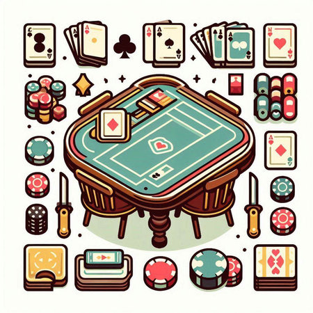 Illustration of a casino set. Vector illustration of a casino set.のイラスト素材